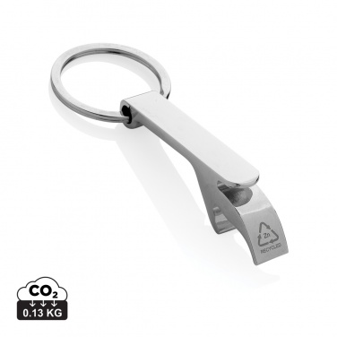 Logotrade corporate gift image of: RCS recycled zinc alloy bottle opener keychain