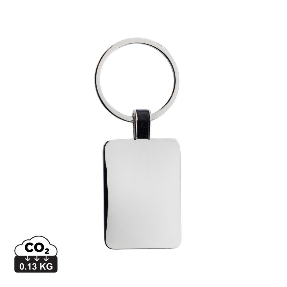 Logo trade advertising products picture of: RCS recycled zinc alloy rectangle keyring