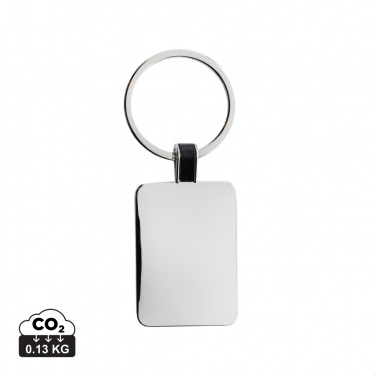 Logotrade promotional merchandise picture of: RCS recycled zinc alloy rectangle keyring