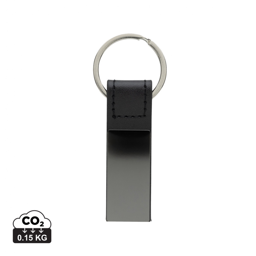 Logo trade promotional items picture of: Luxury PU keychain RCS recycled zinc alloy