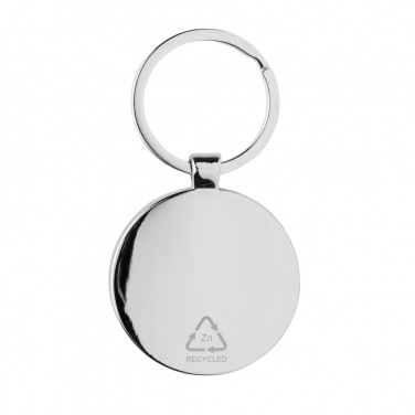 Logo trade corporate gift photo of: RCS recycled zinc alloy round keychain with bamboo