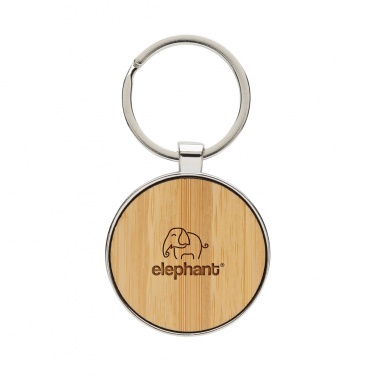 Logo trade corporate gift photo of: RCS recycled zinc alloy round keychain with bamboo