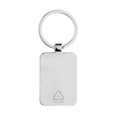 Logo trade advertising products picture of: RCS recycled zinc alloy rectangle keychain with bamboo