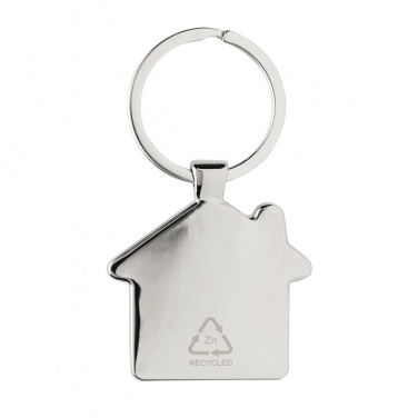 Logo trade advertising product photo of: RCS recycled zinc alloy house keychain with bamboo