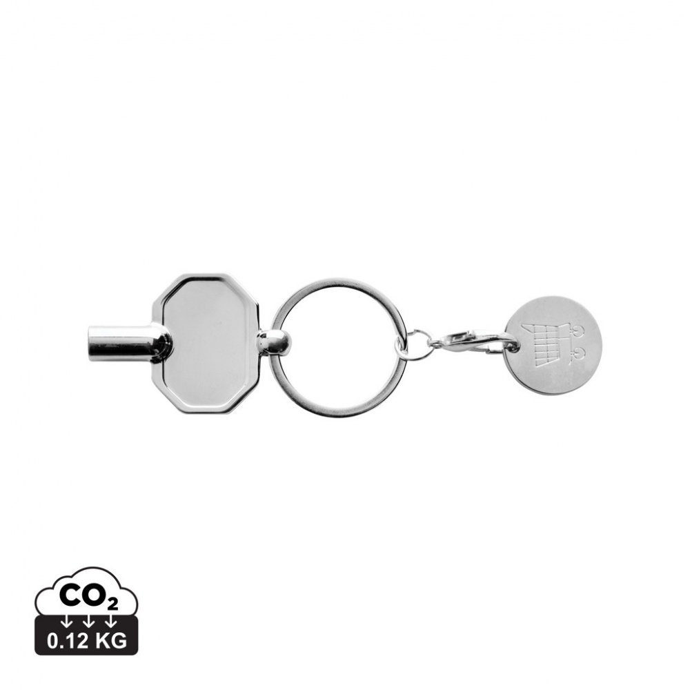 Logotrade promotional giveaway picture of: RCS recycled zinc alloy radiator key keychain with coin