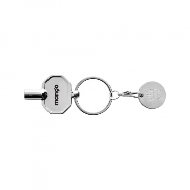 Logotrade promotional merchandise picture of: RCS recycled zinc alloy radiator key keychain with coin