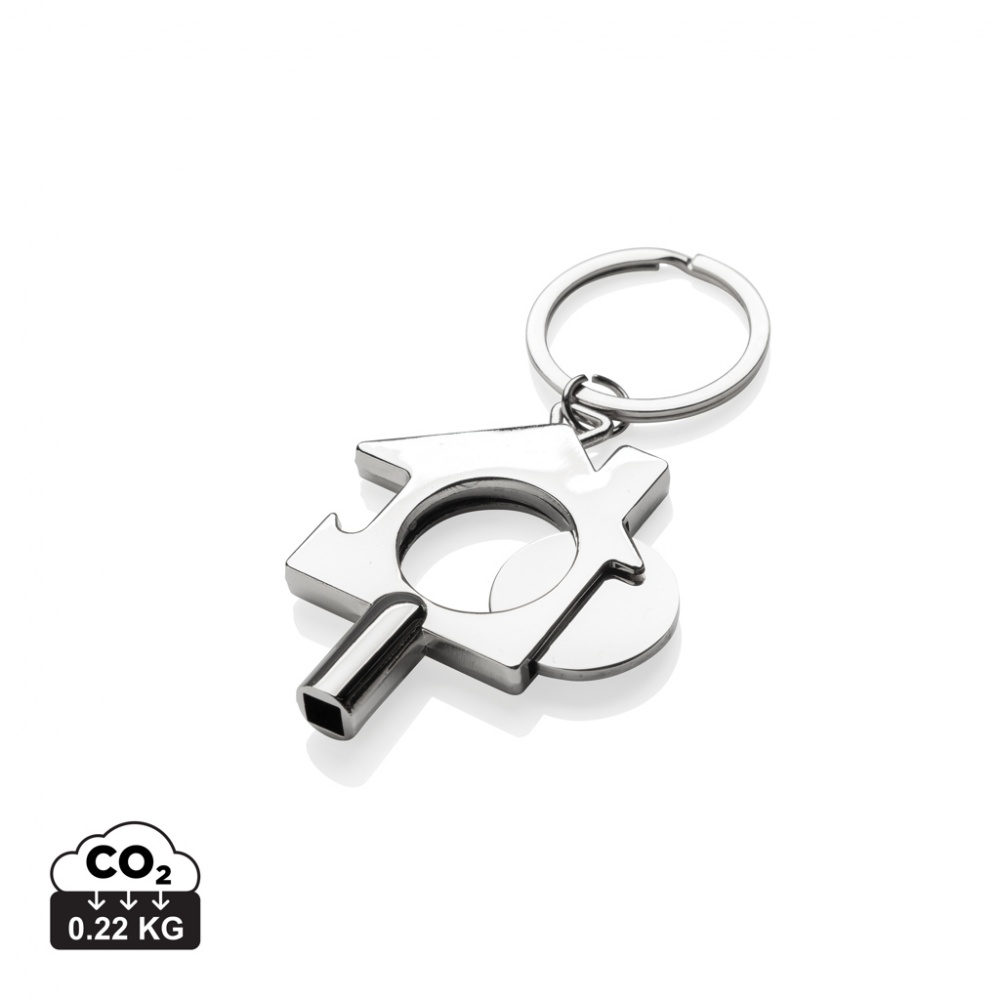 Logo trade corporate gifts picture of: RCS recycled zinc alloy 3 in 1 keychain