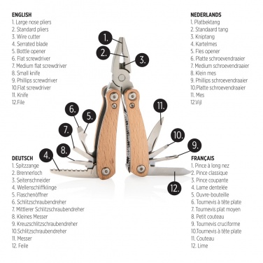 Logo trade advertising products image of: Wood multitool mini