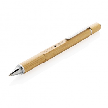 Logo trade advertising products picture of: Bamboo 5-in-1 toolpen