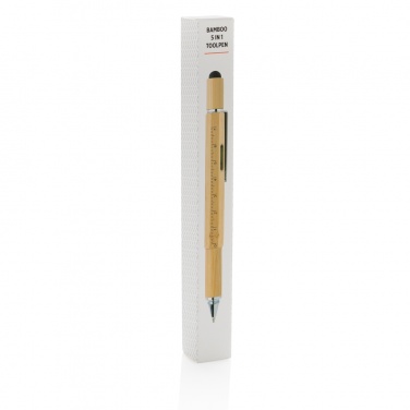 Logo trade promotional product photo of: Bamboo 5-in-1 toolpen