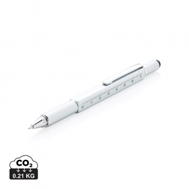 Logo trade promotional items image of: 5-in-1 aluminium toolpen