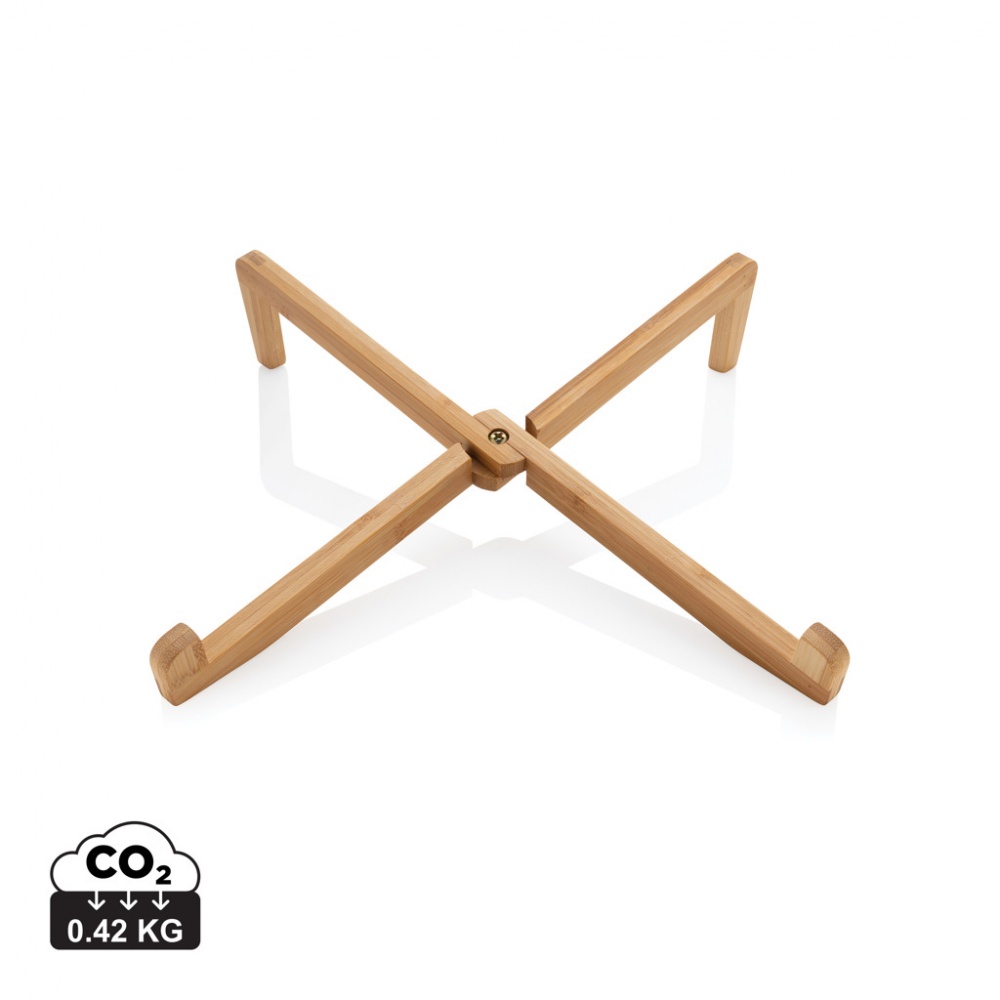 Logo trade promotional merchandise image of: Bamboo portable laptop stand