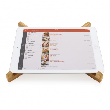 Logo trade promotional gifts picture of: Bamboo portable laptop stand