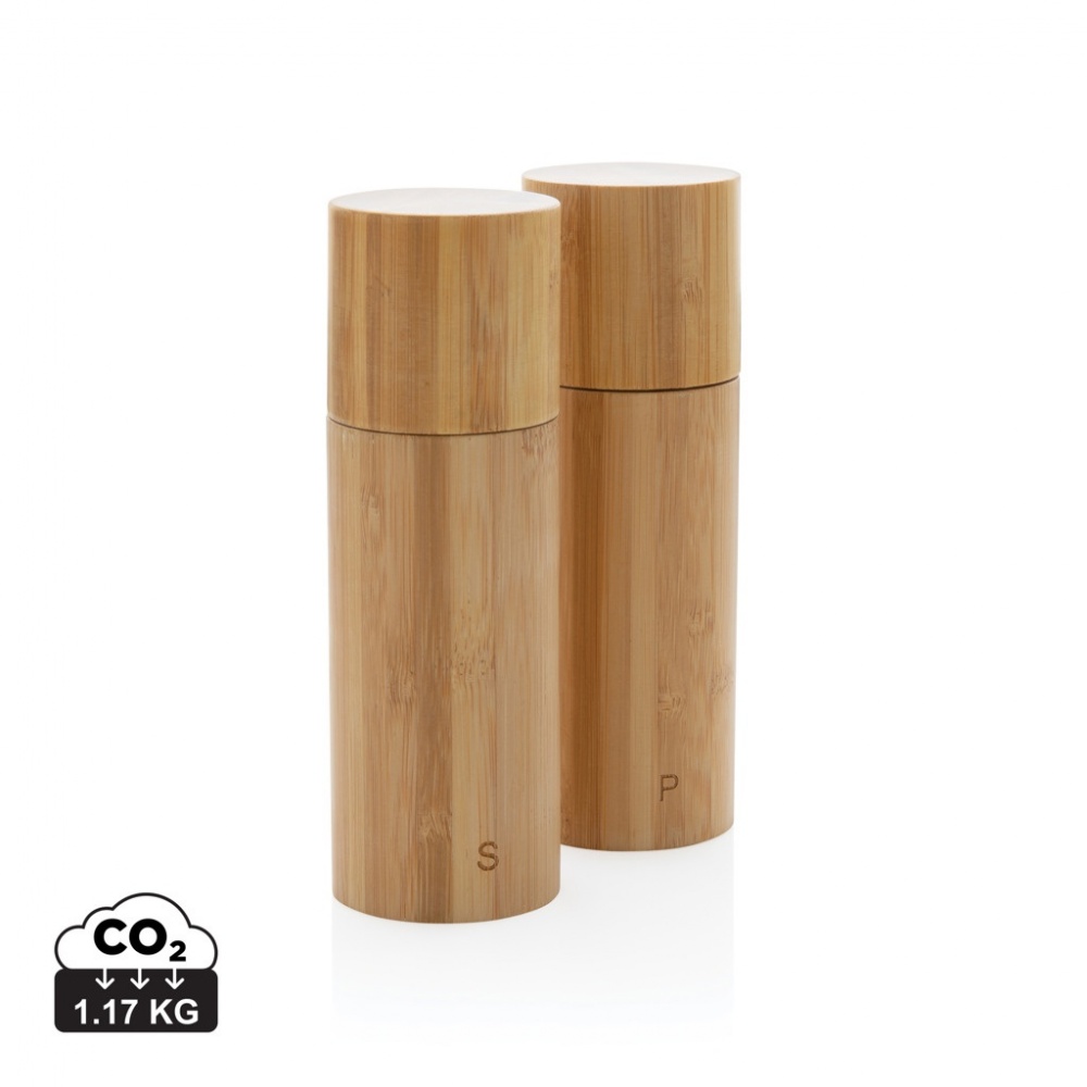 Logo trade promotional items picture of: Ukiyo bamboo salt and pepper mill set