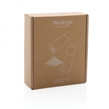 Logo trade promotional products picture of: Ukiyo bamboo salt and pepper mill set