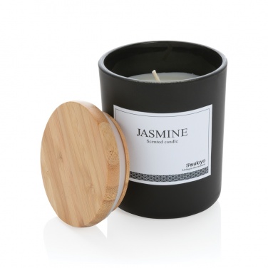 Logo trade promotional merchandise image of: Ukiyo deluxe scented candle with bamboo lid