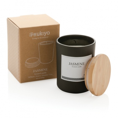 Logo trade promotional item photo of: Ukiyo deluxe scented candle with bamboo lid