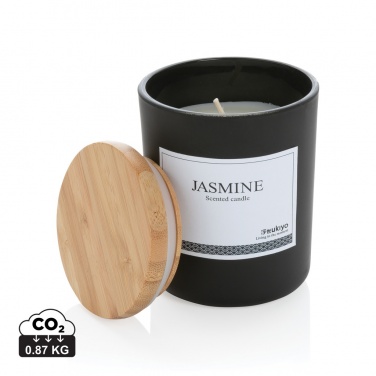 Logotrade promotional item image of: Ukiyo deluxe scented candle with bamboo lid