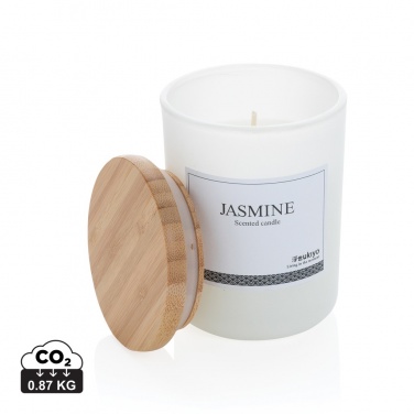 Logotrade promotional item image of: Ukiyo deluxe scented candle with bamboo lid