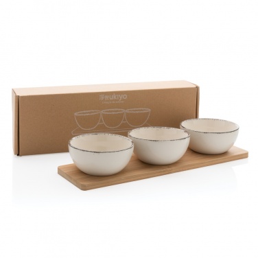 Logo trade corporate gifts picture of: Ukiyo 3pc serving bowl set with bamboo tray