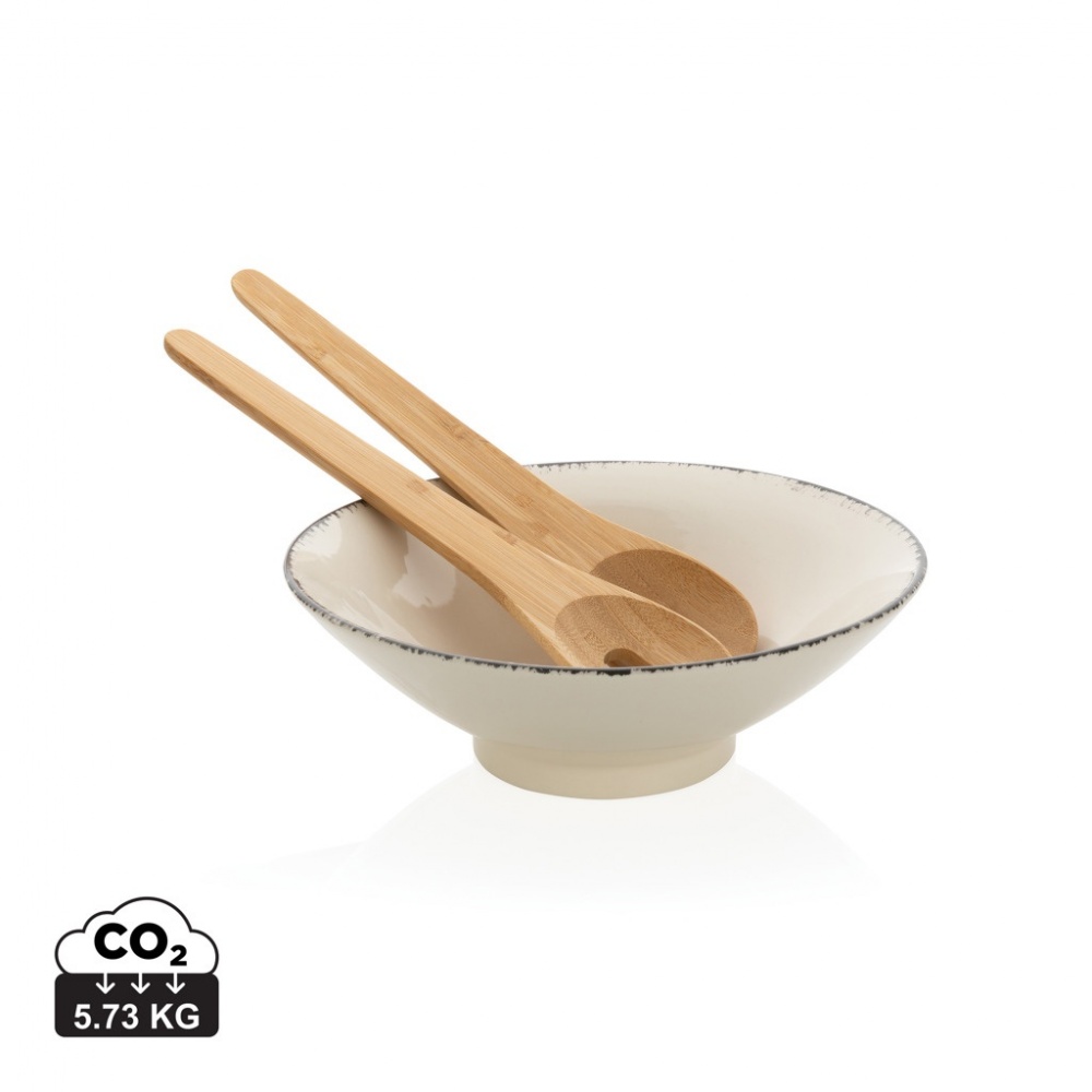 Logo trade promotional item photo of: Ukiyo salad bowl with bamboo salad server