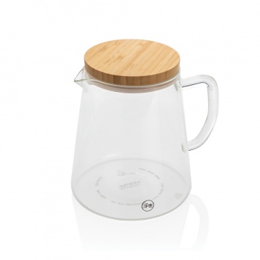 Logotrade promotional product image of: Ukiyo borosilicate glass carafe with bamboo lid 1.2L