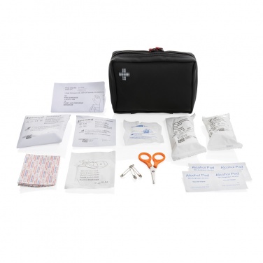 Logo trade promotional products image of: RCS recycled nubuck PU pouch  first aid set