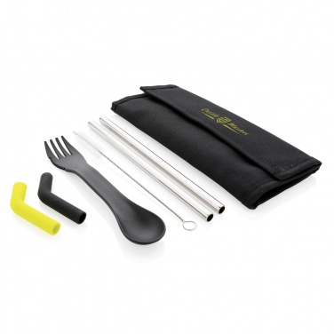 Logotrade promotional gift picture of: Tierra 2pcs straw and cutlery set in pouch