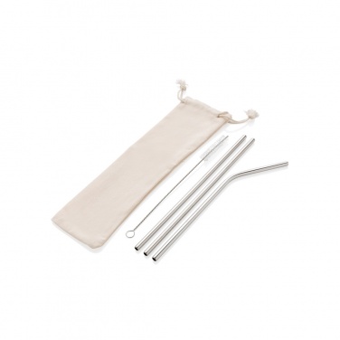 Logotrade corporate gift picture of: Reusable stainless steel 3 pcs straw set