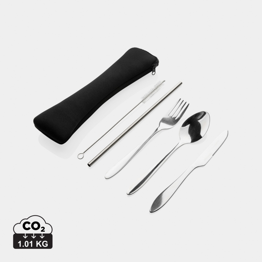 Logotrade promotional giveaway image of: 4 PCS stainless steel re-usable cutlery set