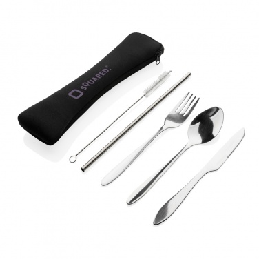 Logo trade advertising products image of: 4 PCS stainless steel re-usable cutlery set