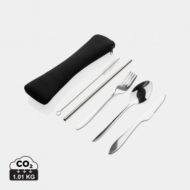 Logo trade corporate gifts picture of: 4 PCS stainless steel re-usable cutlery set