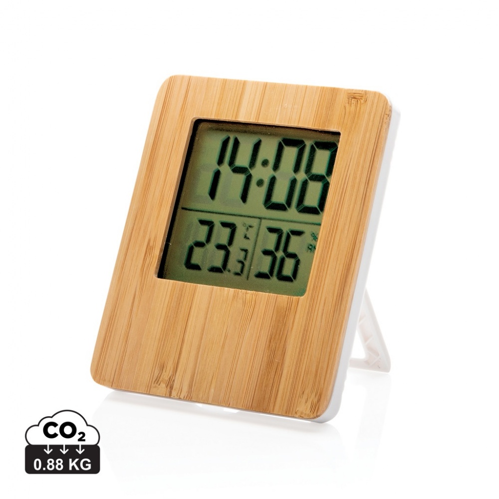 Logo trade advertising product photo of: Bamboo weather station