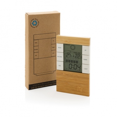 Logotrade corporate gift image of: Utah RCS rplastic and bamboo weather station