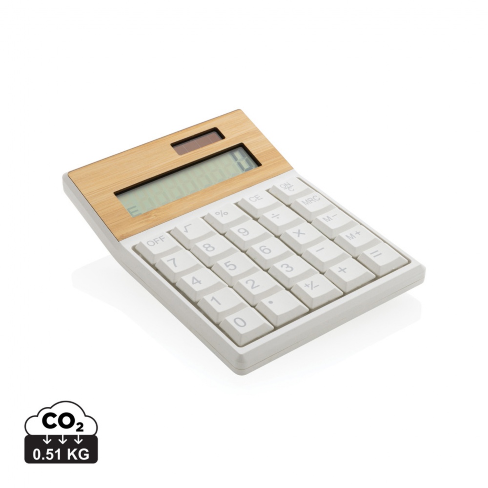 Logo trade promotional item photo of: Utah RCS recycled plastic and  bamboo calculator