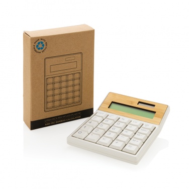 Logo trade advertising product photo of: Utah RCS recycled plastic and  bamboo calculator