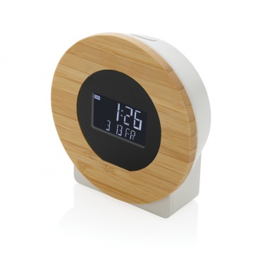 Logotrade advertising product image of: Utah RCS rplastic and bamboo LCD desk clock