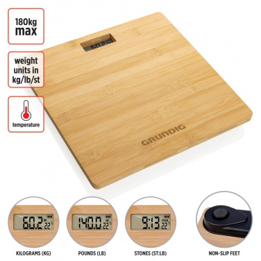 Logo trade advertising products picture of: Grundig Bamboo Digital Body Scale