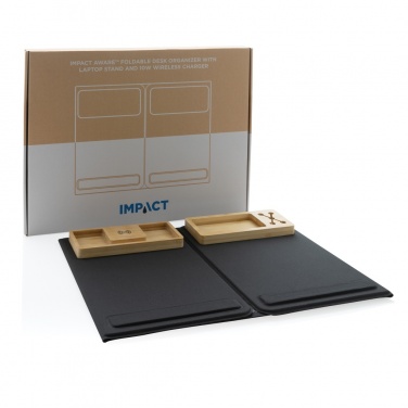 Logotrade promotional giveaways photo of: Impact AWARE RPET Foldable desk organizer with laptop stand