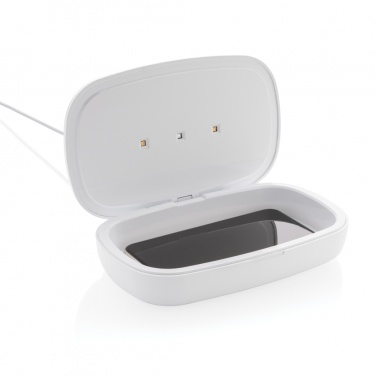 Logo trade promotional giveaways image of: UV-C steriliser box with 5W wireless charger