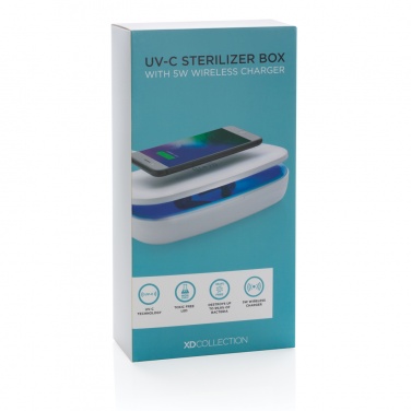 Logo trade promotional merchandise image of: UV-C steriliser box with 5W wireless charger