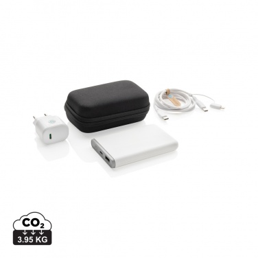 Logo trade promotional gifts image of: Surge RCS recyled PET 20W type C 3 pcs charging set