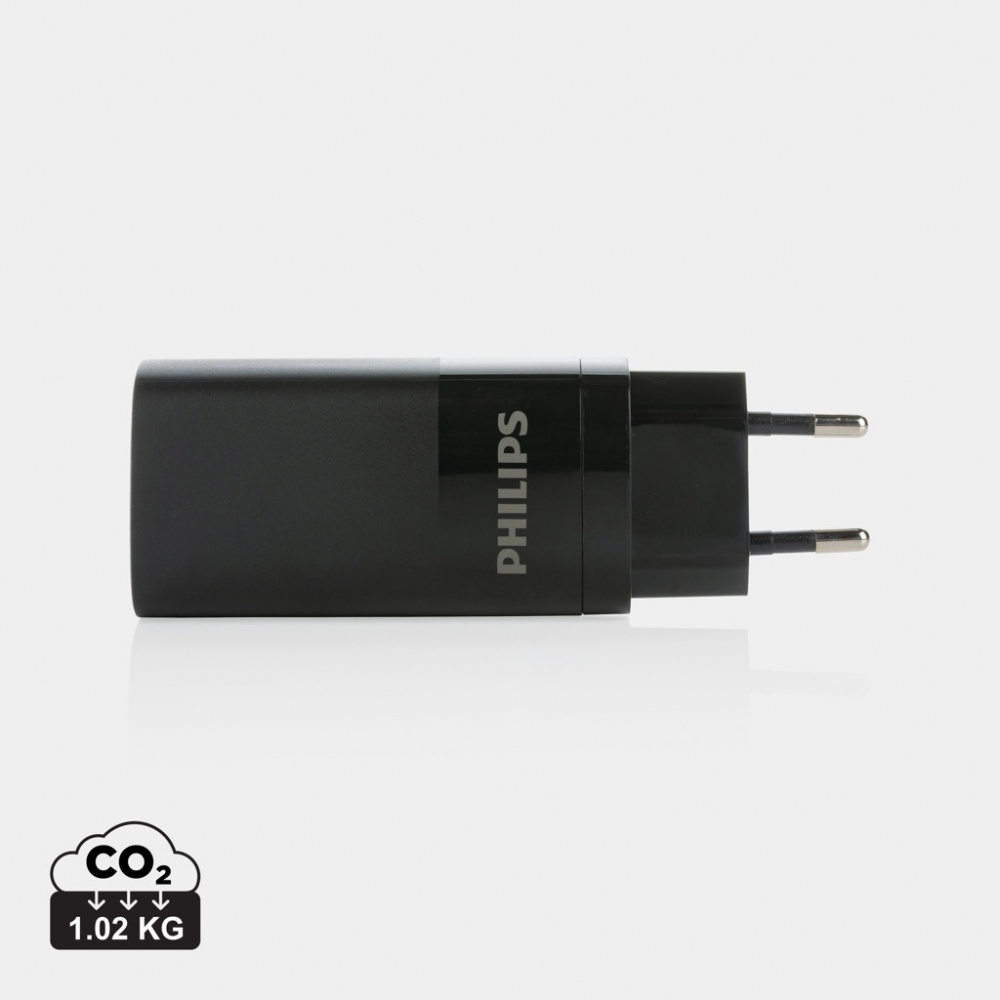 Logo trade promotional giveaway photo of: Philips 65W ultra fast PD 3-port USB wall charger