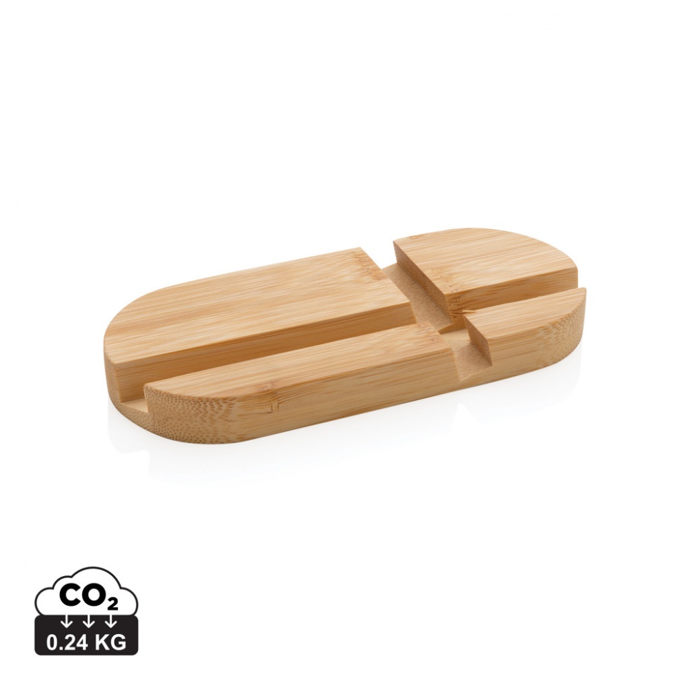 Logo trade advertising product photo of: Bamboo tablet and phone holder