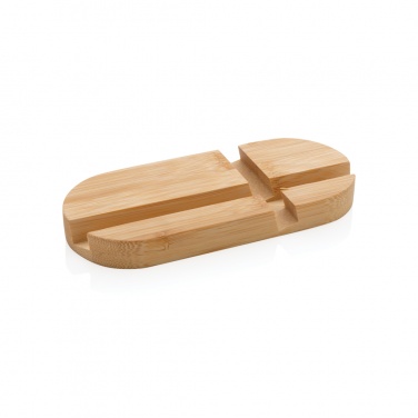 Logo trade promotional items image of: Bamboo tablet and phone holder