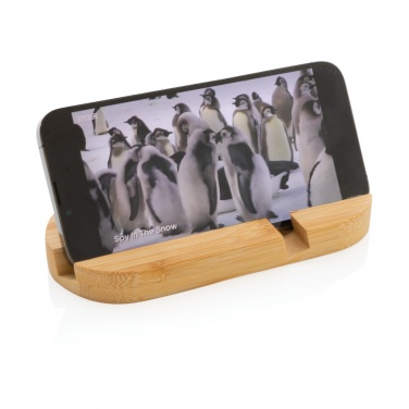 Logo trade promotional giveaway photo of: Bamboo tablet and phone holder