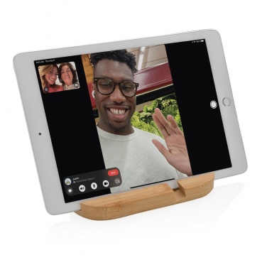 Logo trade promotional gifts picture of: Bamboo tablet and phone holder