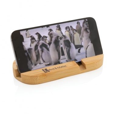 Logo trade advertising products image of: Bamboo tablet and phone holder