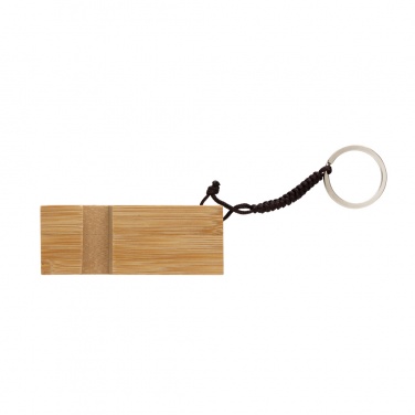 Logo trade promotional products image of: Standkey bamboo keychain phone stand