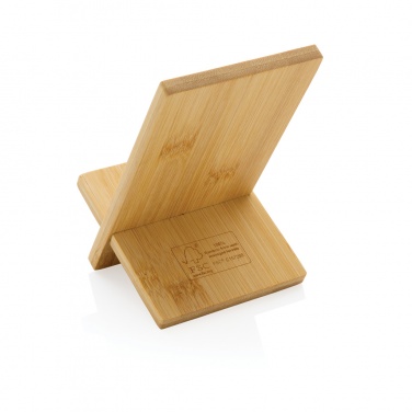 Logo trade promotional giveaway photo of: Bamboo phone stand in kraft box